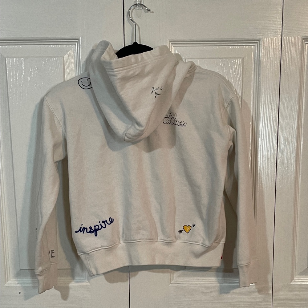 Polo by Ralph Lauren Cream Hoodie Large 10/12 Girls Sweatshirt - Picture 6 of 6